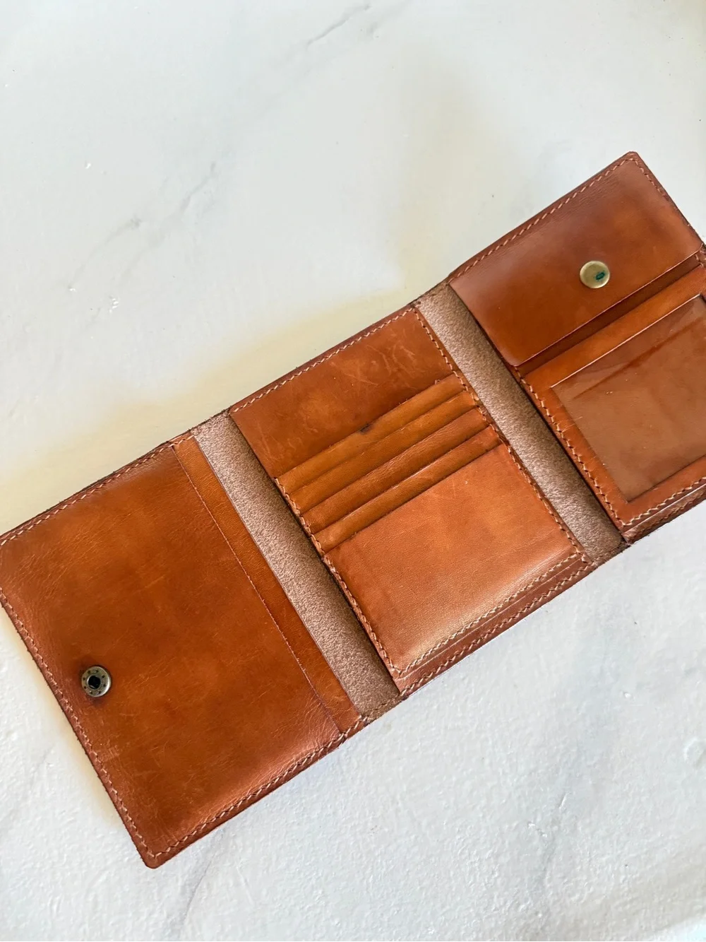 Full cowhide Leather Passport  and card Wallet Brown with Map Embossing travel
